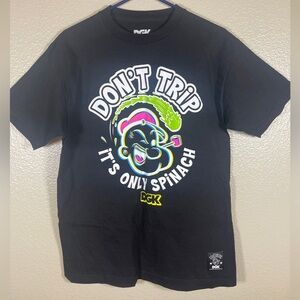 DGK shirt Popeye Dirty Ghetto Kids Skateboard shirt Black Crew Neck Size- Medium